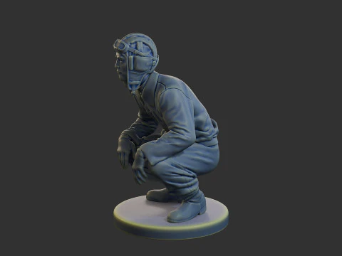 Equipaggio di carri armati sovietici russi STC WW2 1 002 Modello di stampa 3D