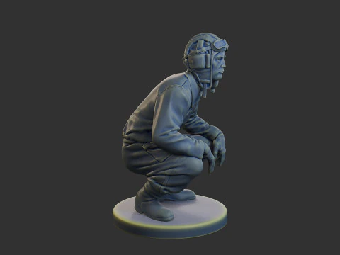 Equipaggio di carri armati sovietici russi STC WW2 1 002 Modello di stampa 3D