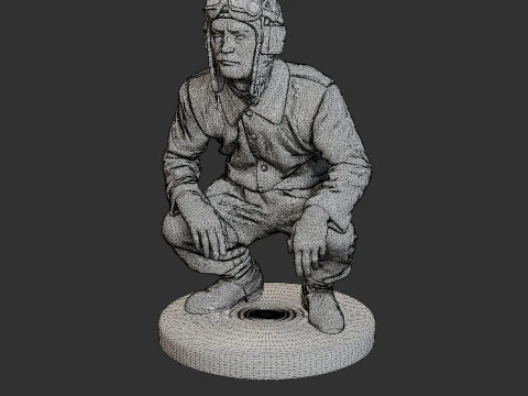 Equipaggio di carri armati sovietici russi STC WW2 1 002 Modello di stampa 3D