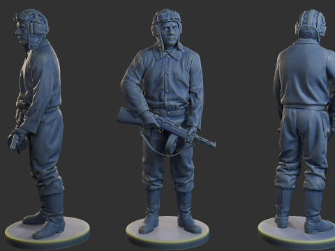 러시아 소련 탱크 승무원 STC WW2 1 002 3D 프린트 모델