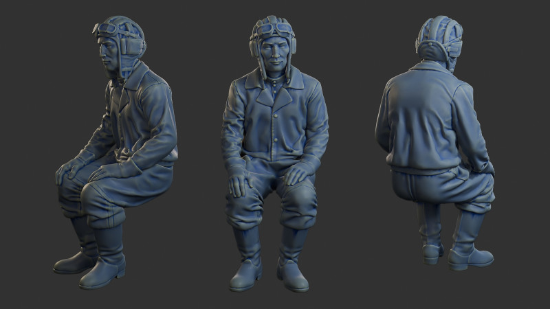 Załoga rosyjskiego czołgu STC WW2 1 004 Model do druku 3D .c4d .max .obj .3ds .fbx .stl .blend