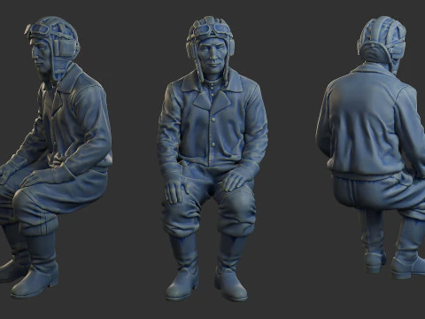 &Eacute;quipage de char sovi&eacute;tique russe STC WW2 1 004 Modèles 3D en vedette