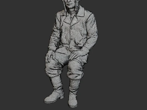 Equipaggio di carri armati sovietici russi STC WW2 1 004 Modello di stampa 3D