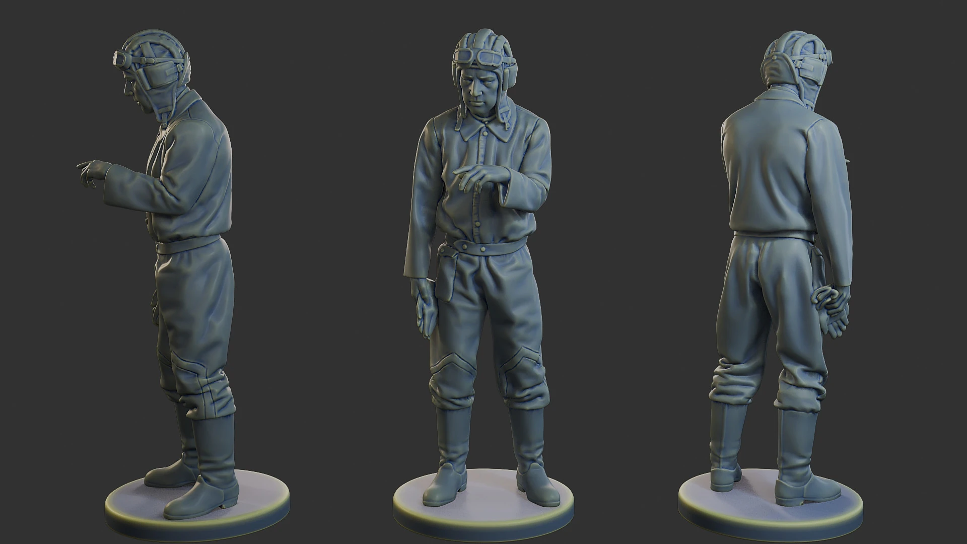 Equipaggio di carri armati sovietici russi STC WW2 1 006 Modello di stampa 3D .c4d .max .obj .3ds .fbx .stl .blend