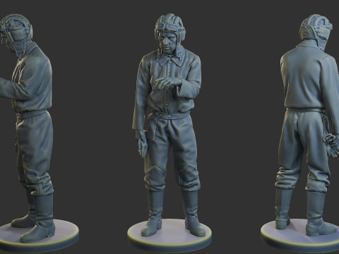 Tripulación del tanque soviético ruso STC WW2 1 006 Modelo de impresión 3D