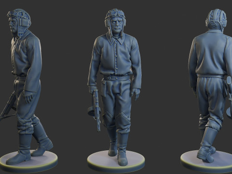 러시아 소련 탱크 승무원 STC WW2 1 007 3D 프린트 모델