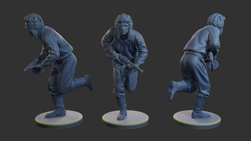 Rus Sovyet tankı Mürettebat STC WW2 1 008 3D Baskı Modeli .c4d .max .obj .3ds .fbx .stl .blend 