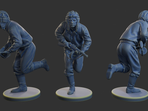 Rus Sovyet tankı Mürettebat STC WW2 1 Paket 1 3D Baskı Modeli