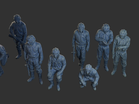 Rus Sovyet tankı Mürettebat STC WW2 1 Paket 1 3D Baskı Modeli