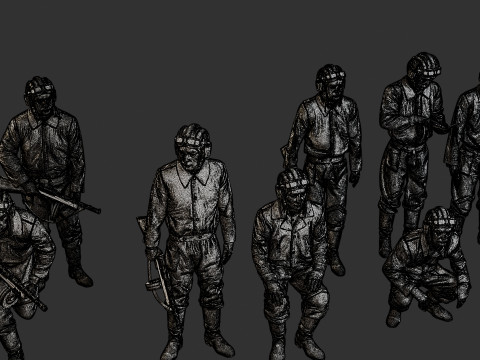 Rus Sovyet tankı Mürettebat STC WW2 1 Paket 1 3D Baskı Modeli