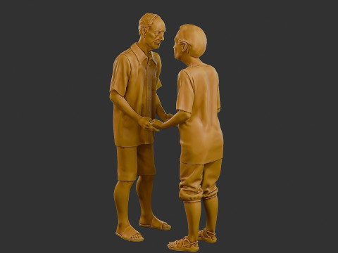 Casual elderly couple CEC1 002 3D Print Model