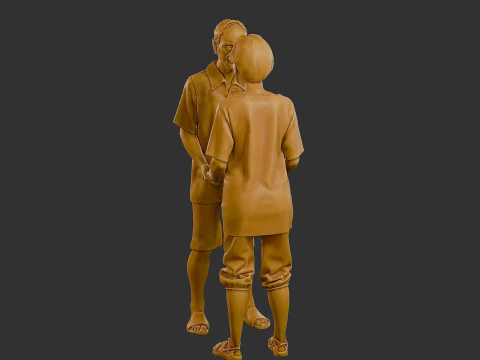Casual elderly couple CEC1 002 3D Print Model