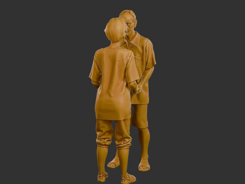 Casual elderly couple CEC1 002 3D Print Model