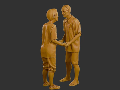 Casual elderly couple CEC1 002 3D Print Model