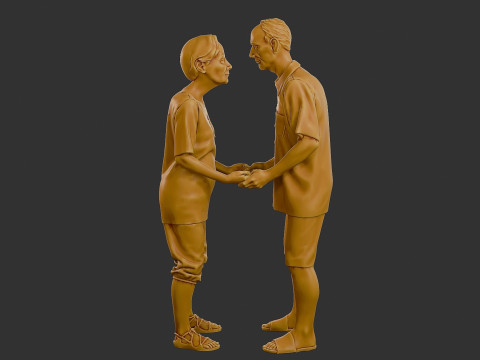 Casual elderly couple CEC1 002 3D Print Model