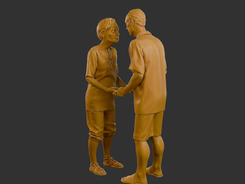 Casual elderly couple CEC1 002 3D Print Model