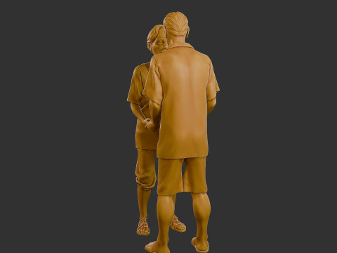 Casual elderly couple CEC1 002 3D Print Model