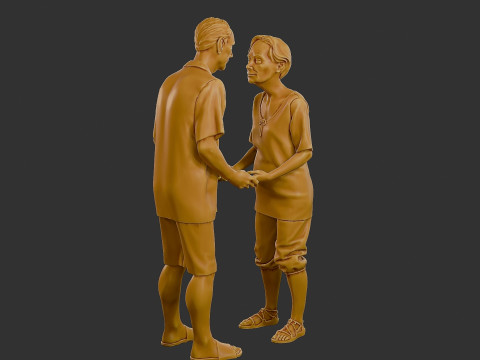 Casual elderly couple CEC1 002 3D Print Model