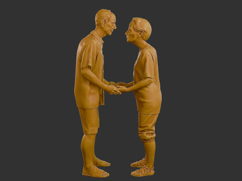 Casual elderly couple CEC1 002 3D Print Model