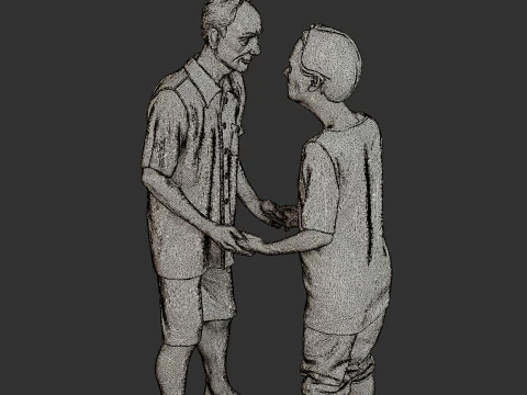 Casual elderly couple CEC1 002 3D Print Model