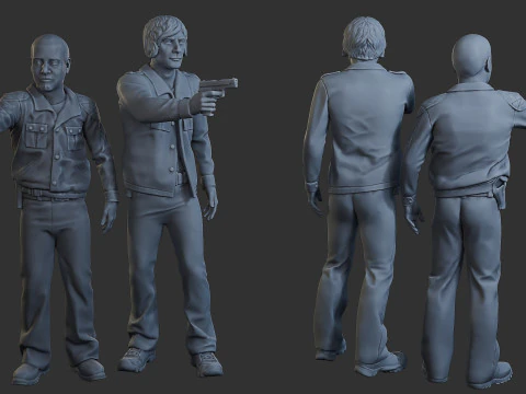 कोबरा पुलिसकर्मी पुलिस 001 002 3D प्रिंट मॉडल