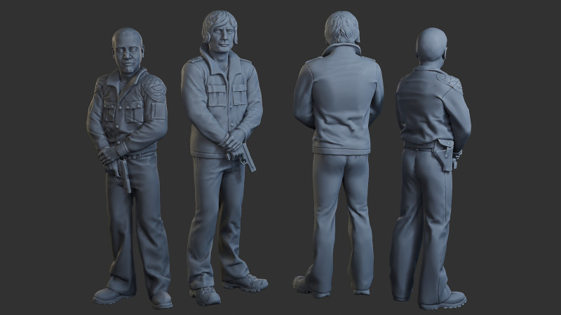 Polisi Cobra Polisi 003 004 Model Cetak 3D .c4d .max .obj .3ds .fbx .stl .blend