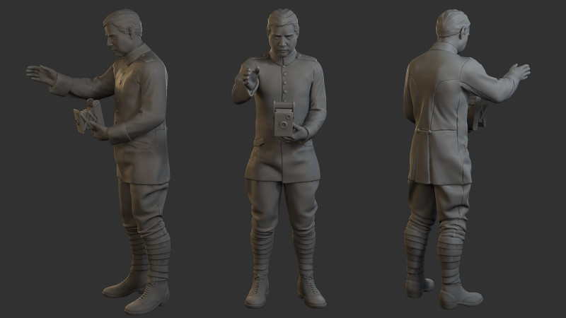 Красный Барон Фотограф 3D Принт Модель .c4d .max .obj .3ds .fbx .stl .blend 