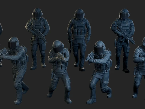 Taktische Ausrüstung GSG 9 TG1 Pack 1 3D Druckmodell