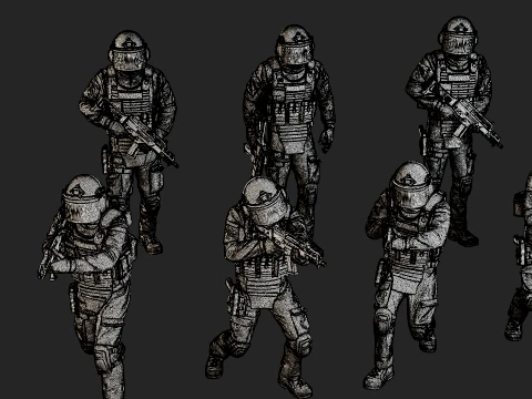 Tactical Gear GSG 9 TG1 Pack 1 3D Print Model