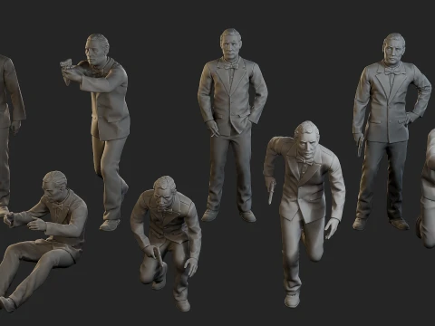 Male Spy Agent MSA1 Pack1 3D Print Model