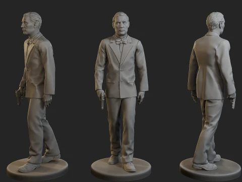 Male Spy Agent MSA1 Pack1 3D Print Model