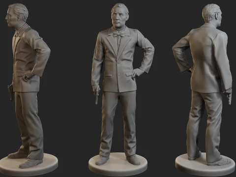 Male Spy Agent MSA1 Pack1 3D Print Model
