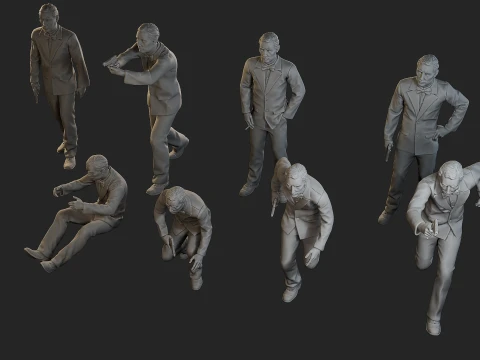 Male Spy Agent MSA1 Pack1 3D Print Model