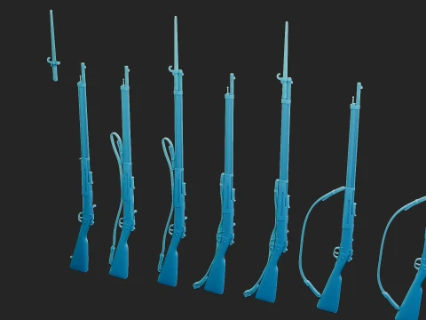 Free French Lebel 1886 WW1 Rifle 3D Print Model