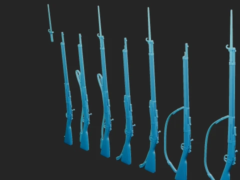 Free French Lebel 1886 WW1 Rifle 3D Print Model