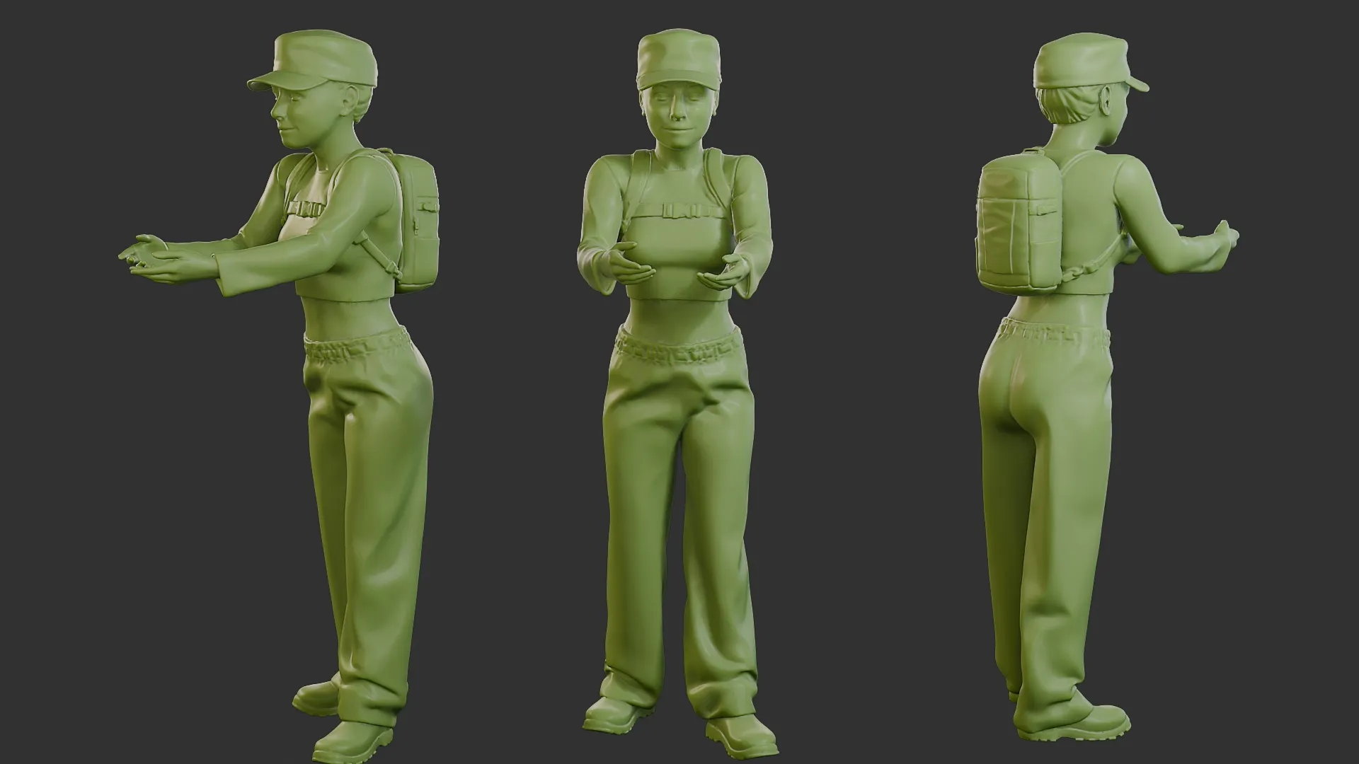 Street Woman 001 3D Print Model .c4d .max .obj .3ds .fbx .stl .blend