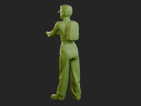 Street Woman 001 3D Print Model