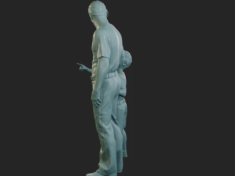 Street Father Son 001 3D Print Model