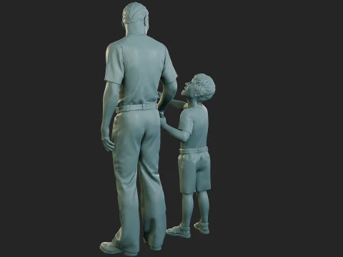 Street Father Son 001 3D Print Model