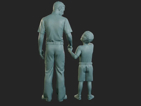 Street Father Son 001 3D Print Model