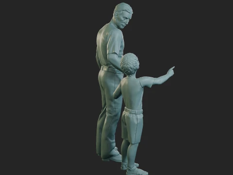 Street Father Son 001 3D Print Model