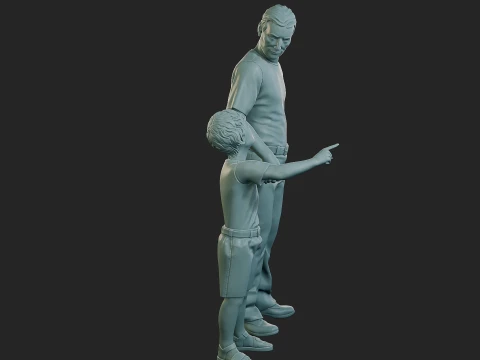 Street Father Son 001 3D Print Model