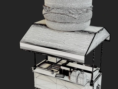 Hamburguer Street Cart 3D Print Model