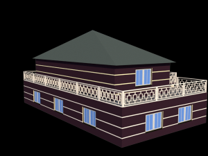 two storey house 3D Model