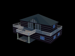two storey house 3D Model