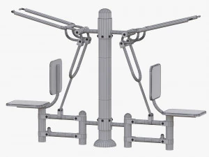 outdoor fitness equipments collection 3D Model