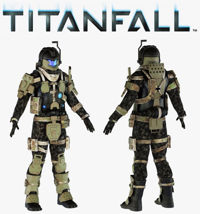 titanfall pilot Model 3D .c4d .max .obj .3ds .fbx .stl .blend 