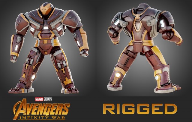 hulkbuster - avengers infinity war 3D मॉडल .c4d .max .obj .3ds .fbx .stl .blend 
