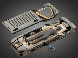 sci-fi cryo chamber cryopod 3D Model