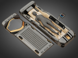 sci-fi cryo chamber cryopod 3D मॉडल